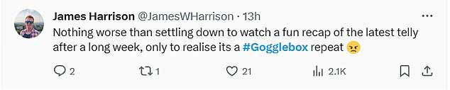 Поклонники Gogglebox со знаменитостями были в ярости в пятницу вечером из-за «скучного» повторного эпизода, когда Channel 4 выпустил свой последний выпуск о знаменитостях.