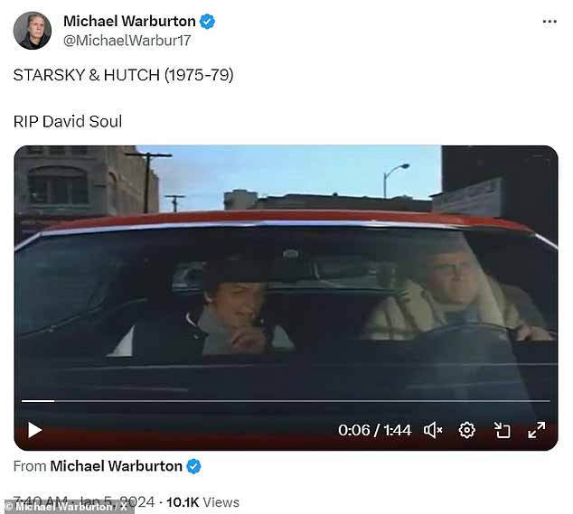 Майкл Уорбертон поделился старым изображением из Starsky & Hutch