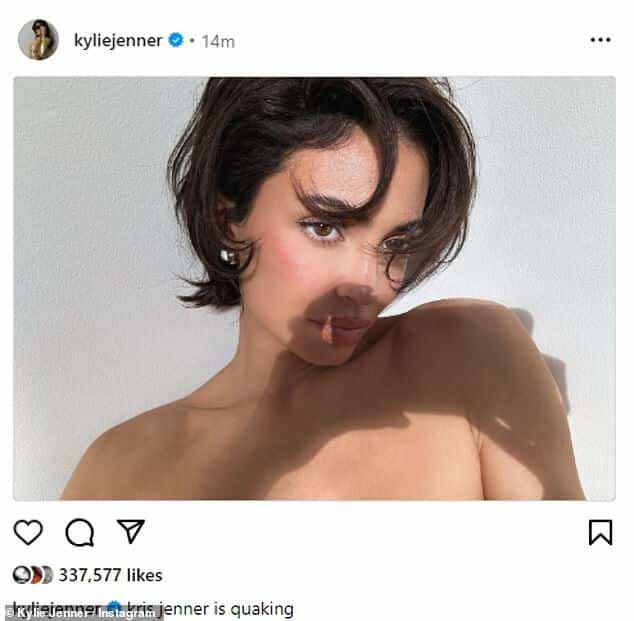 Кайли Дженнер дебютировала с более короткими волосами в новом снимке в Instagram, которым она поделилась в пятницу днем.