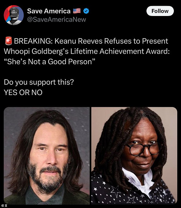 Споры начались, когда пользователь X (формально Twitter) по имени @SaveAmericaNew зашел на сайт социальной сети, чтобы опубликовать что-то о двух звездах, что получило немало внимания в Интернете.
