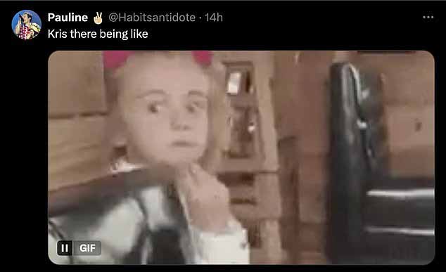 Ее неожиданное камео вызвало множество веселых реакций в Интернете: один из пользователей X (ранее Twitter) отправил зрителям «предупреждение о триггере Криса Дженнера».