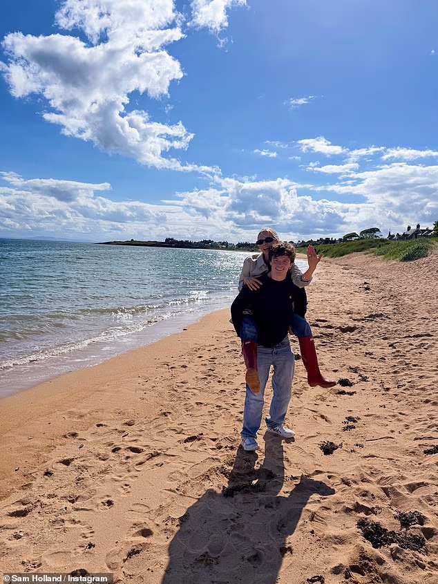 The post offered a glimpse of the couple's romantic celebration, beginning with a beaming selfie in which his wife-to-be showed off her dazzling engagement ring