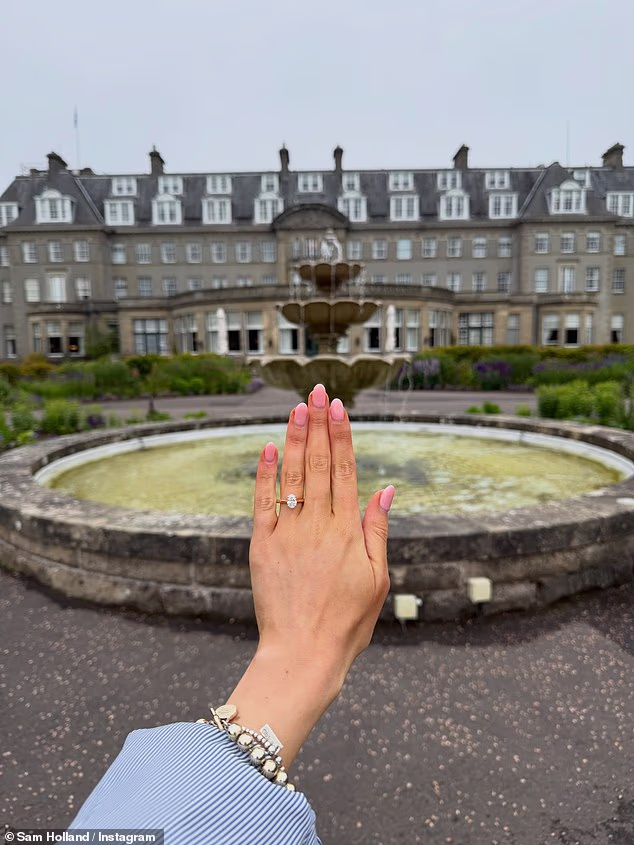 Sam popped the question with a stunning ring